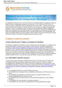 Comment territorialiser les enjeux de l`adaptation au changement