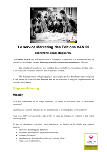 Le service Marketing des Éditions VAN IN