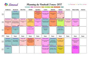 Planning du Vendredi 3 mars 2017