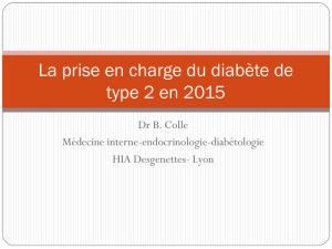 La prise en charge du diabète de type 2 en 2015