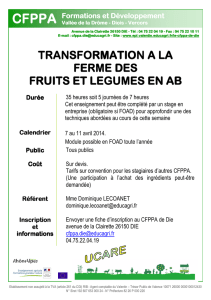 transformation fruits et legumes