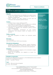 Programme de formation Patient traceur : PDF