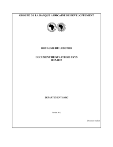 Lesotho - 2013-2017 - Document de stratégie pays