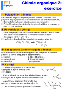 Chimie organique 2: exercice