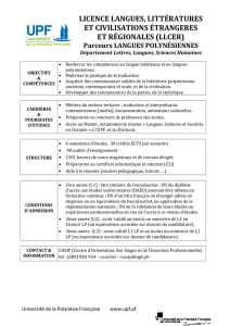 licence langues polynésiennes - Université de la Polynésie Française