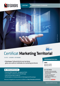 Certificat marketing territorial