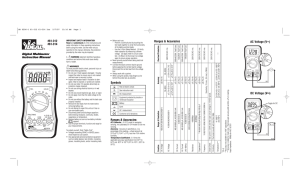 AC Voltage (V~) #61-312 #61-314 Digital Multimeter Instruction