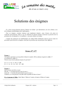 Enigmes solutions