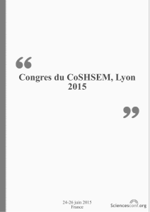 Congres du CoSHSEM, Lyon 2015