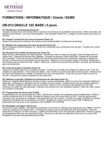 FORMATIONS / INFORMATIQUE / Oracle / SGBD OR-013