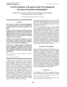 Un PSA inférieur à 20 ng/ml exclue-t-il le diagnostic de