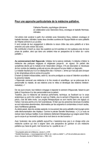 Pour une approche particularisée de la médecine palliative