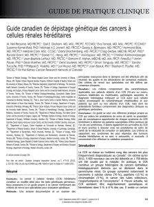 2013 - Guide canadien de dépistage génétique des cancers à