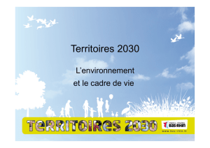 Territoires 2030 l`environnement et le cadre de vie