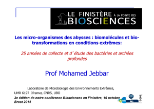 Présentation Mohamed Jebbar LM2E UBO/IUEM/Ifremer CNRS