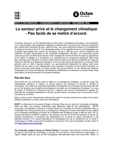 Le secteur privé et le changement climatique