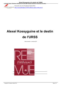 Alexeï Kossyguine et le destin de l`URSS