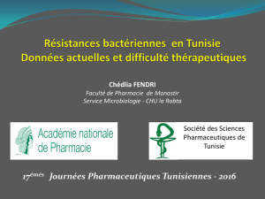 Résistances bactériennes en Tunisie