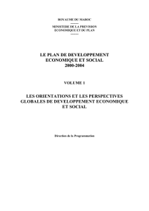 Le plan de développement économique et social 2000-2004