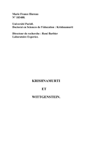 krishnamurti et wittgenstein.