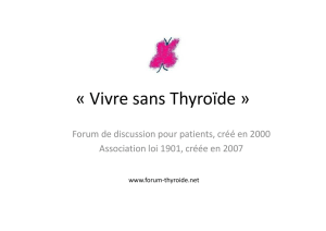 Congrès - Vivre sans thyroïde
