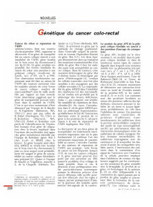 Génétique du cancer calo-rectal - iPubli