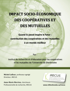 impact socio-économique des coopératives et des mutuelles