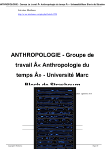 Anthropologie du temps Â» - Université Marc Bloch de