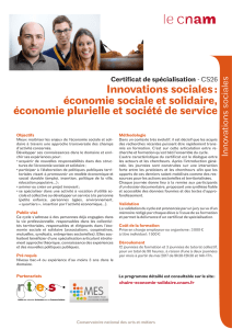 Innovations sociales : économie sociale et solidaire