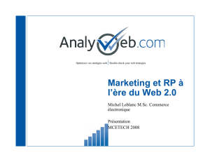 Marketing et RP à l`ère du Web 2.0