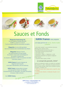 Catalogue Sauces et fonds