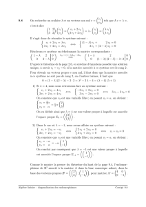 9.8 On recherche un scalaire λ et un vecteur non nul v = ( v1 v2) tels