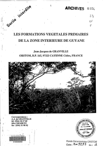 Les formations végétales primaires de la zone intérieure de Guyane