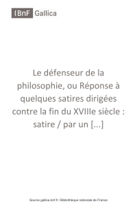 Le défenseur de la philosophie, ou Réponse à quelques