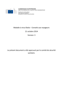 Maladie à virus Ebola – Conseils aux voyageurs 21 octobre 2014