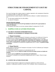 structure de financement et cout du capital