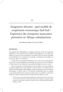 Intégration africaine : quel modèle de coopération économique Sud