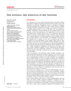 Des animaux, des arbovirus et des hommes