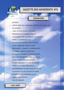 Gazette 2009 - Apnées du Sommeil Alsace