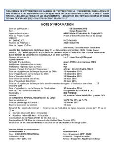 NOTE D`INFORMATION