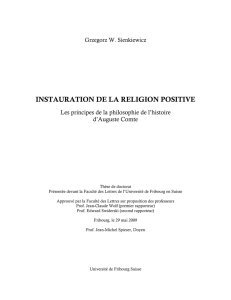 Instauration de la religion positive: les principes de la philosophie