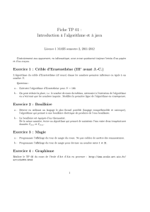Fiche TP 01 : Introduction à l`algorithme et à java