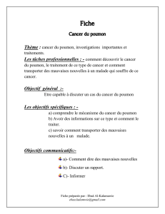 Cancer du poumon Les tâches professionnelles :