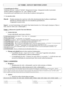 LE VERBE : SENS ET IDENTIFICATION