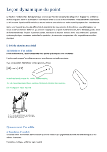 Leçon dynamique du point