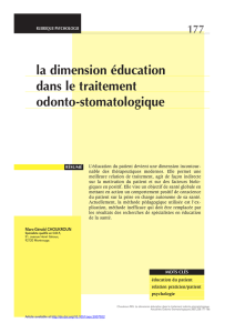 la dimension éducation dans le traitement odonto