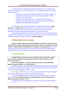 La structure électronique de l`atome