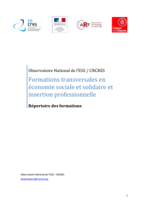 Répertoire formations en ESS CNCRES 2012