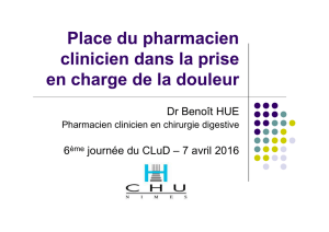 Place du pharmacien clinicien dans la prise en