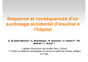 Séquence et conséquences d`un surdosage en insuline